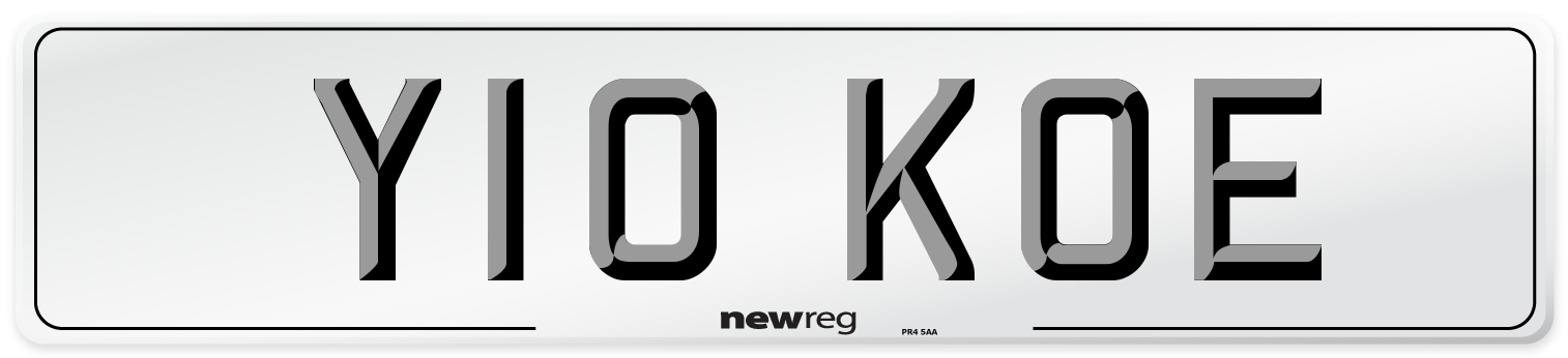 Y10 KOE Number Plate from New Reg